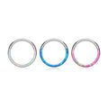 ASTM F136 Titanium 16G Opal Pave Outer Side Hinged Segment Septum Hoop Nose Rings Clicker Earrings Body Piercing Jewelry