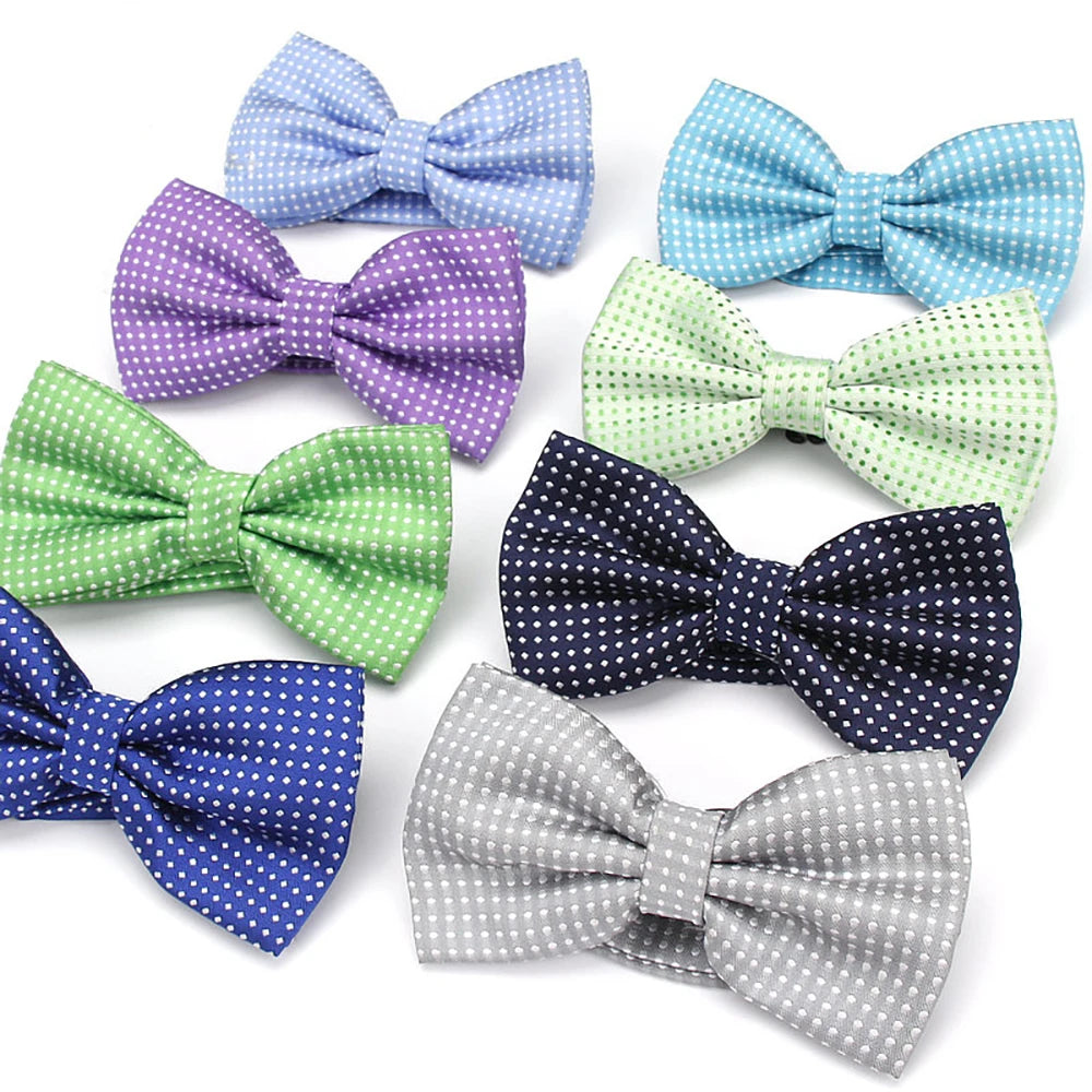Men's & Women's Polyester Bowtie in Candy Dot Pattern Fashionable Butterfly Design for Wedding Parties & Events for Boys & Girls