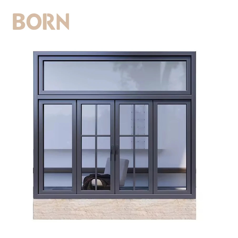 Energy Efficient Thermal Insulated Durable Aluminium Casement Double Glazing Glass Windows for Villa