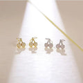 Merryshine Women's 14K Gold S925 Sterling Silver Fruit Design Full Diamond Double Cherry Earrings
