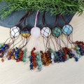Trendy Wrapped Carved Crystal Sphere Car Hanging Decor Feng Shui Healing Crystals Natural Rose Quartz 7 Chakra Reiki Gemstone