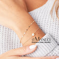 EManco Classic Women's 14K Gold Plated Stainless Steel Multi Layer Pearl Lips Chain Bracelet-Wedding Anniversary & Party Gift
