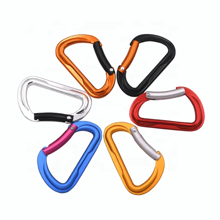 Non-Climbing Colorful Aluminum Carabiner Clip Lightweight D-Shape Snap Hook for Daily Use Keys Bags & Outdoor Activities