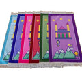 Custom Logo High Quality Kids Children Prayer Mat Foldable Plain Kids Prayer Mat Rug for Mosque