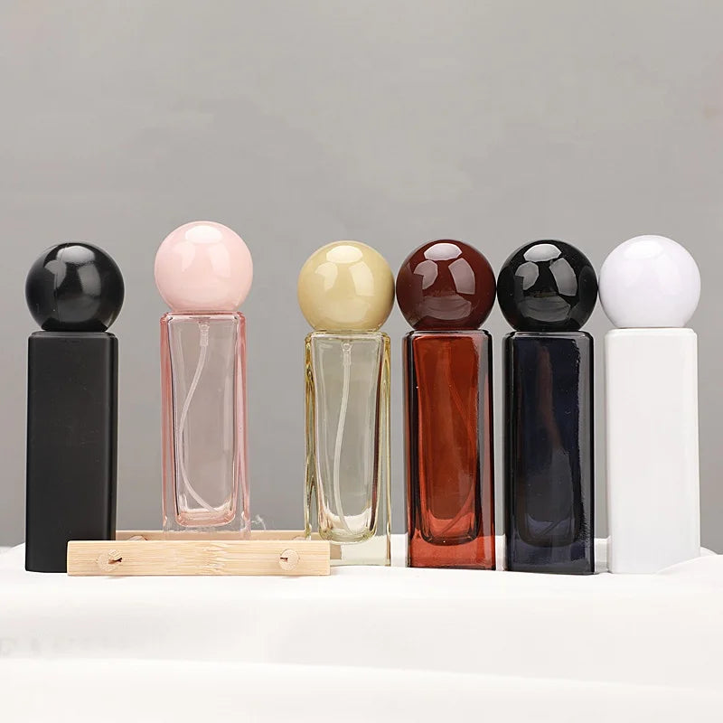Portable Mini Refillable Eco-friendly Recyclable Perfume Atomizer Rose Gold Screen Printed Glass Bottle Pump Sprayer for