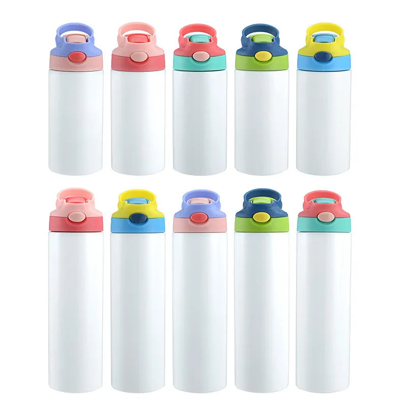 TY 12oz 20oz in Stock  Blanks Kids Mug Straight Sippy Tumbler Cup Steel Water Bottle for Sublimation