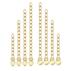 Gold Filled 2.3mm Extension Chain 2/3/4/5CM Cable Link Extender Chain With 1/20 14K Stamped 4mm Circle 3.5mm Heart Tail