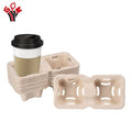Wholesale 2 Pack Disposable Takeaway Coffee Cup Holder Paper Cup Tray for Restaurant Use Portable Coffee Paper Cup Holder