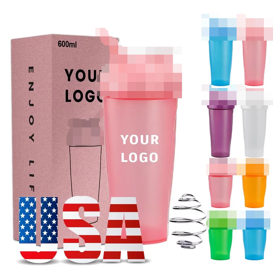 400Ml 600Ml Water Bottle Plastic Workout Shake Protien Sport Water Bottle Gym  Shaker Cups for Protein Shakes