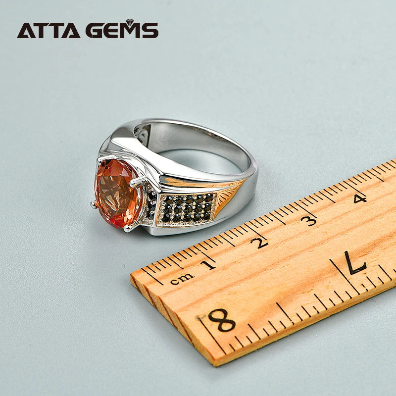 Zultanite Gemstone Rings for Men Solitaire 925 Sterling Silver Created Color Change Oval Cut Diaspore Ring Gifts Fine Jewelry