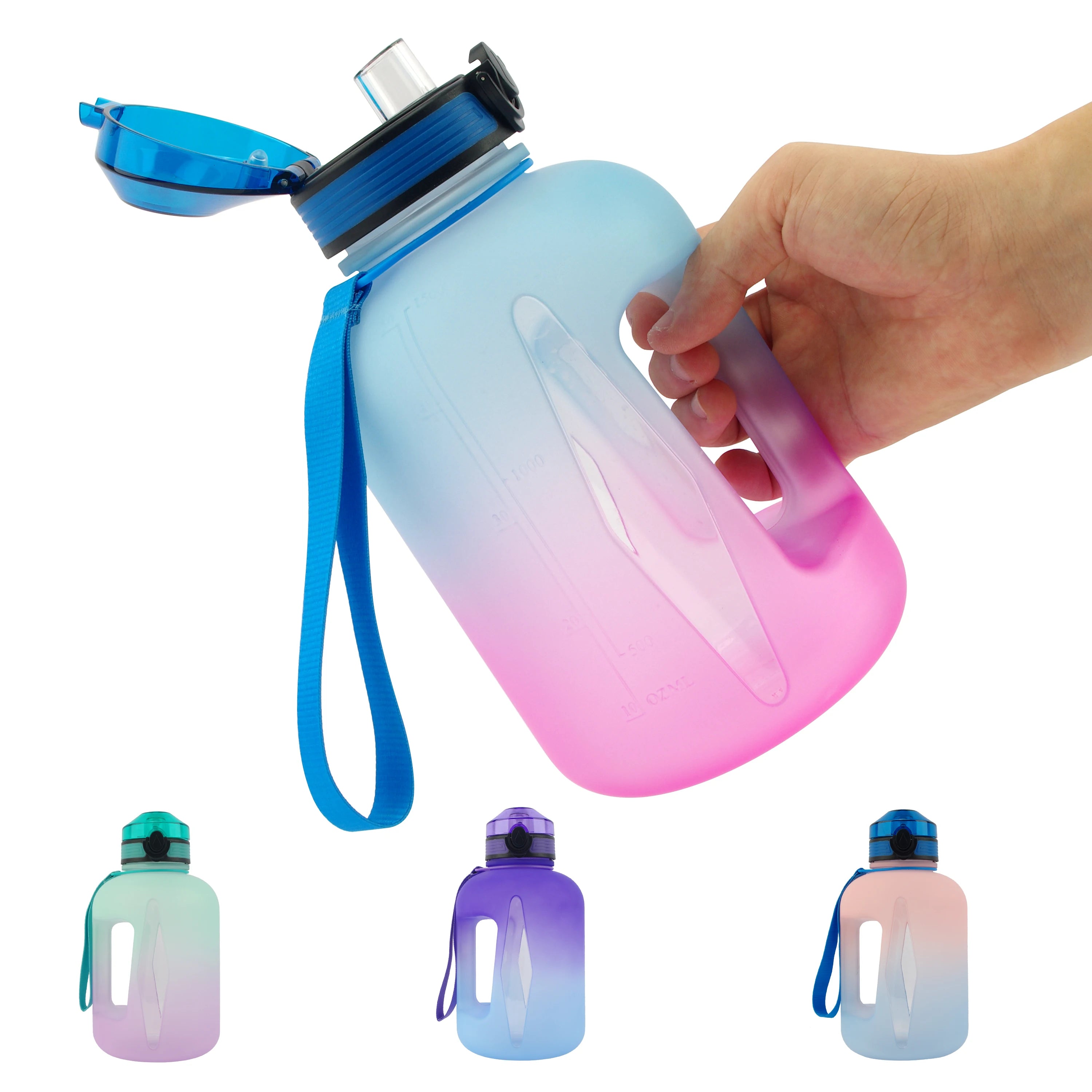 Hot Sale Eco Friendly Leakproof Large Plastic Half Gallon Motivational Water Bottle with Infuser