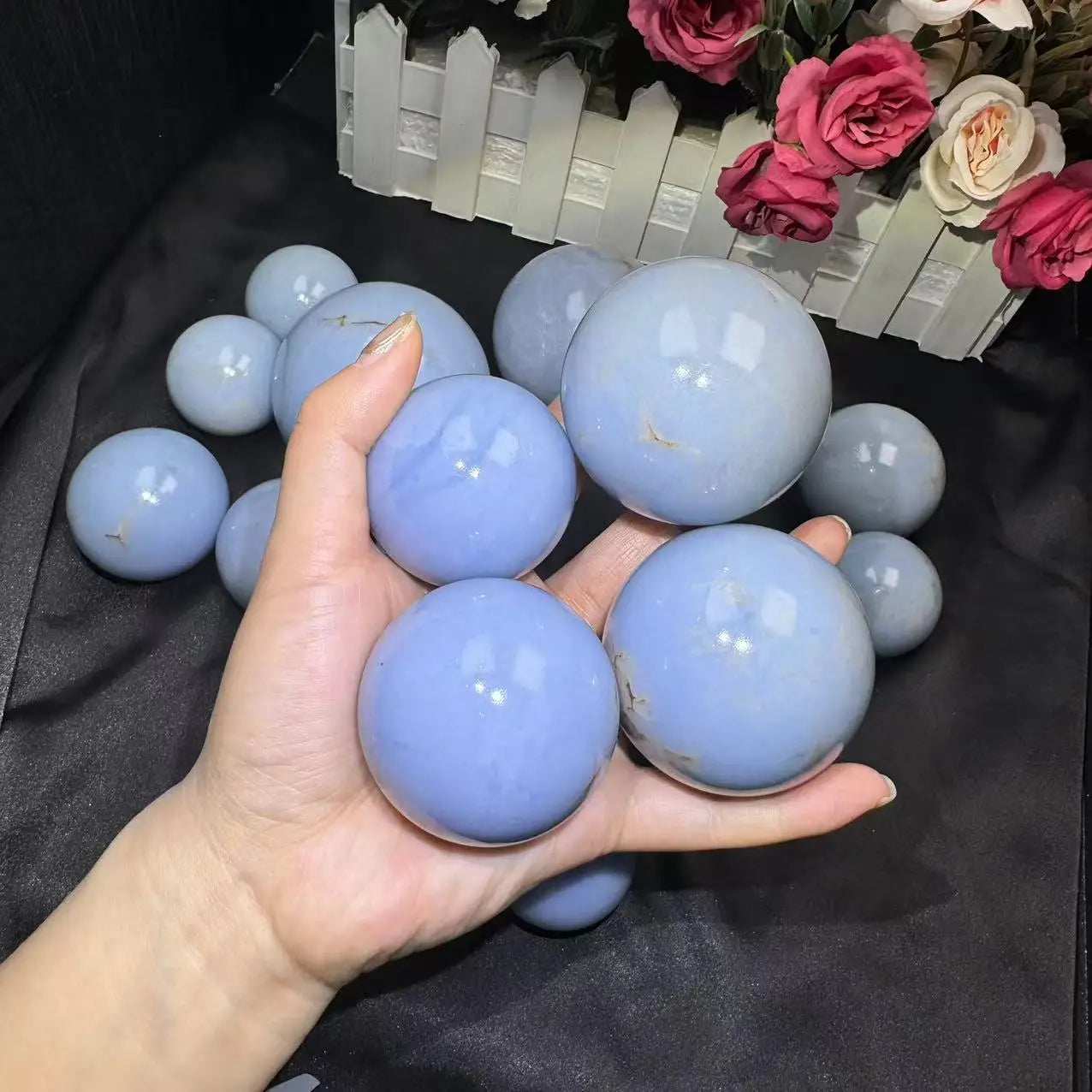 Wholesale Gemstone Crystal Crafts Ball High Quality Angelite Sphere for Healing Stones