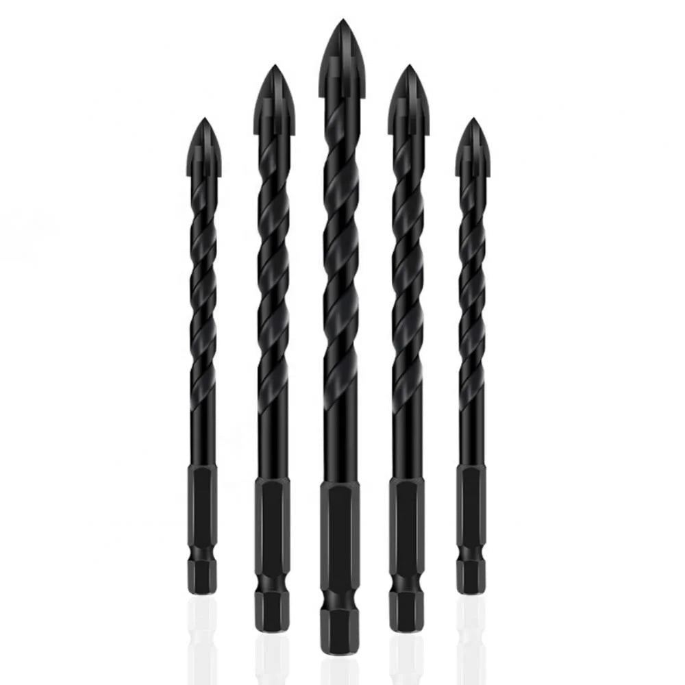 3-12mm Cross Hex Tile Drill Bits Set for Glass Ceramic Concrete Hole Opener Brick Hard Alloy Triangle Bit Tool Kit