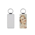 Beautiful Rectangle Sublimation Blank Pu Leather Keychain Wholesale
