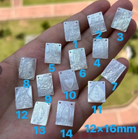 Religious Belief Mother of Pearl Jesus Virgin Mary Guadalupe Hand Carved Saint Maria White Shell Bead for DIY Jewelry Necklace
