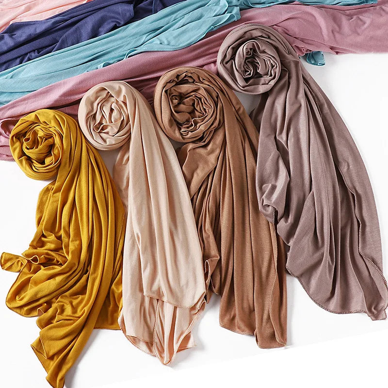 Designer Luxury Modal Scarf Fashion Ladies Headband Jersey Cotton Muffler Scarfs Wholesale Muslim Women Hijabs Scarves