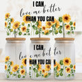 Customized Transfer Printing Waterproof UV DTF Cup Wraps Transfers 16oz Libbey Glass Cans Durable Washable UVDTF Cup Wraps 16oz