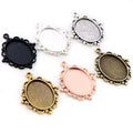 18x25mm Inner Size 6 Colors Vintage Style Cameo Cabochon Base Setting Charms Pendant Necklace Findings