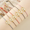 Go2boho Women's Adjustable Braided Bracelet Heart Charm Pearl Bead Handmade Multicolor Christian Faith Jewelry Perfect Religious