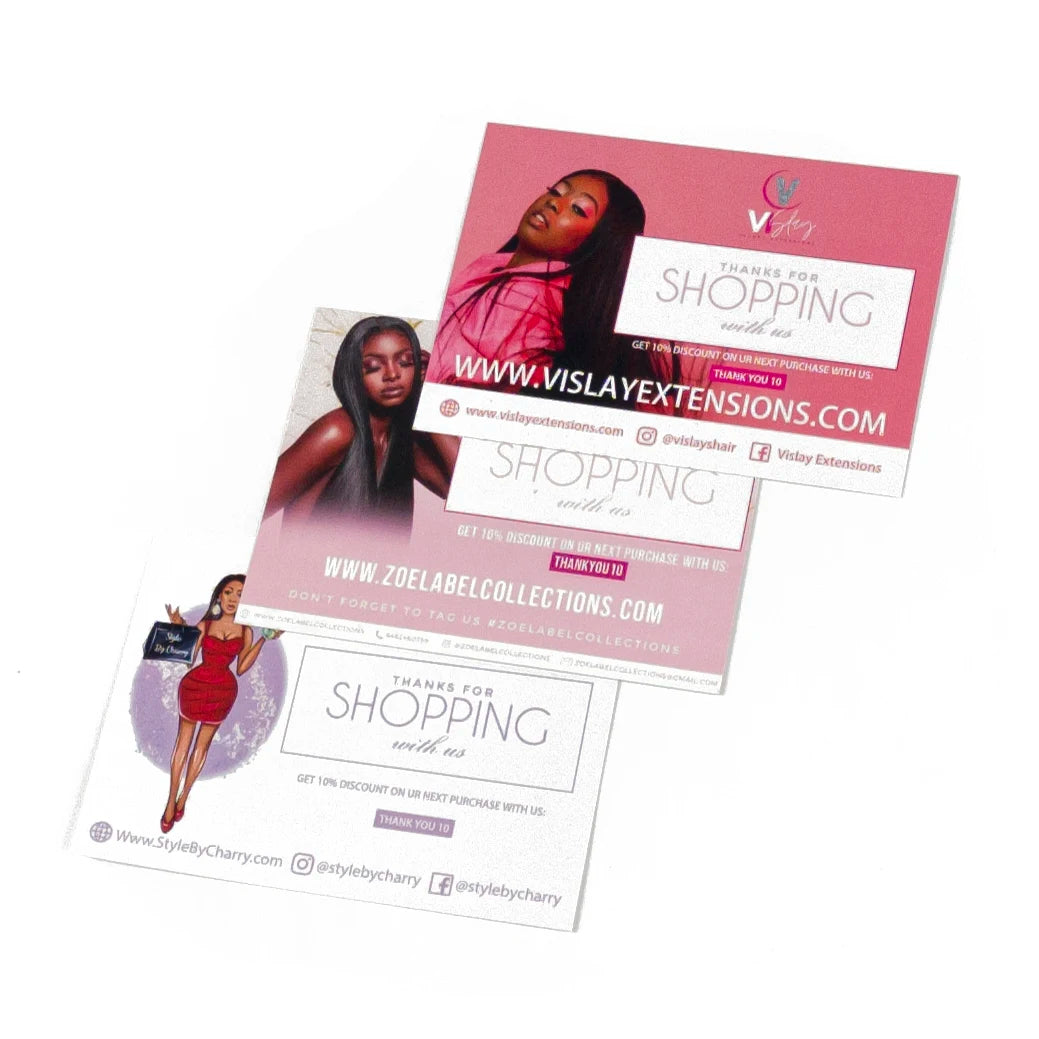 Custom Discount Code Cards for Packaging to Encourage Repeat Orders and Customer Engagement
