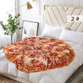 100% Polyester Soft Giant Warmer Towel Throws Custom Pizza Food Flannel Fleece Pizza Towel Blankets