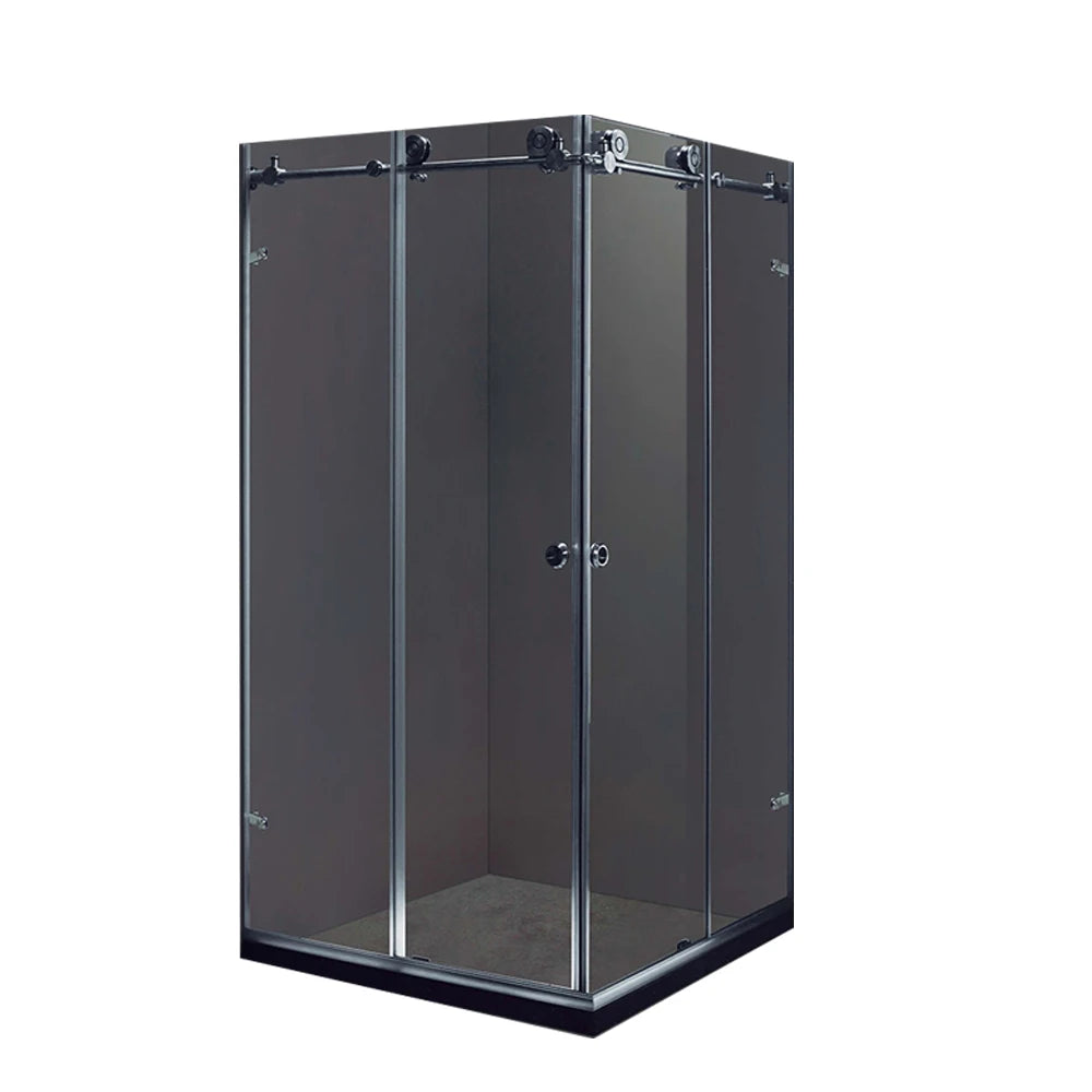 Foshan Sliding Open Frameless Shower Door 10mm Glass L-Shape Enclosure for Hotels Bathrooms Waterproof Bathroom Shower Room