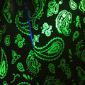 Paisley Pattern Dark Glowing Fluorescent Artificial Vinyl Glowing PU Leather for Decorative Bags Sofas Home Textiles Crafts