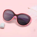 DOISYER 2020 Korean Trendy Kids Silicone Sunglasses White Custom Print with Blue and Gray Frames for Girls