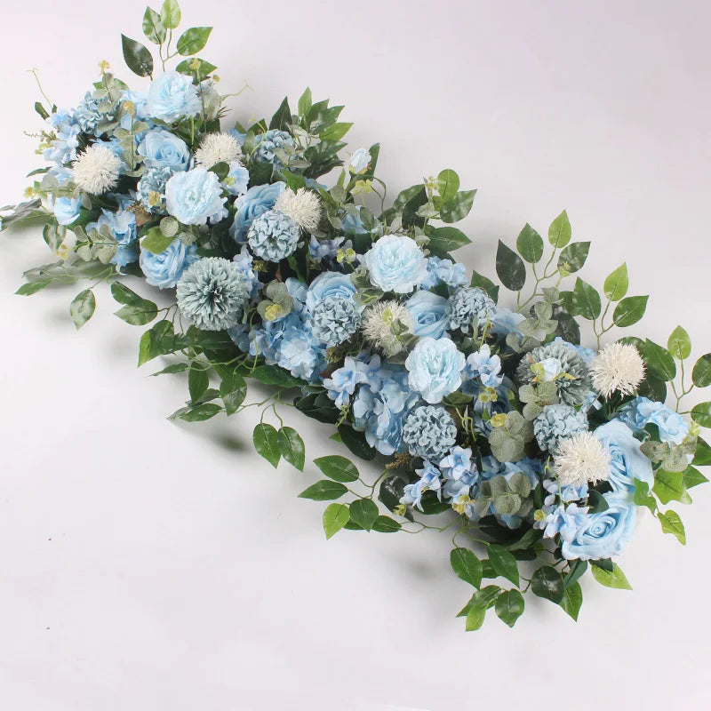 Artificial Flower Row Table Runner Decoration Flower Runner for Wedding Arch Road Guide Background Decoration