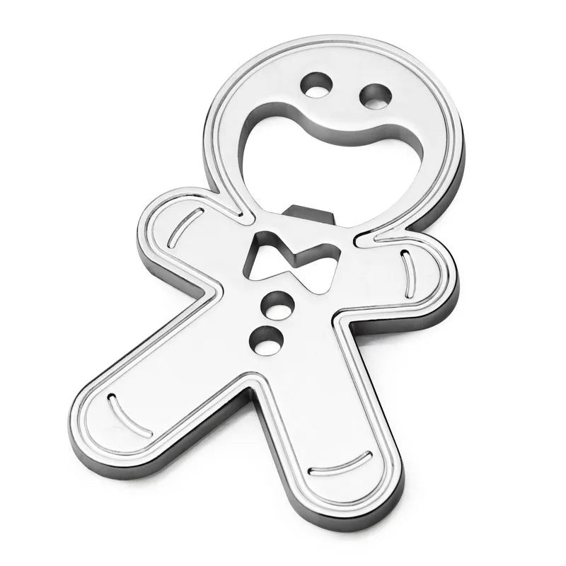 Custom Gingerbread man Xmas gift skeleton keychain Wedding Birthday Christmas Party Favor Souvenir creative gift Bottle Opener