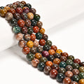 Natural Ocean Jasper 6mm 8mm 10mm Smooth GIC Certified Multi-color Beads Jewelry Making Wholesale Bulk DIY Crafts Supplies