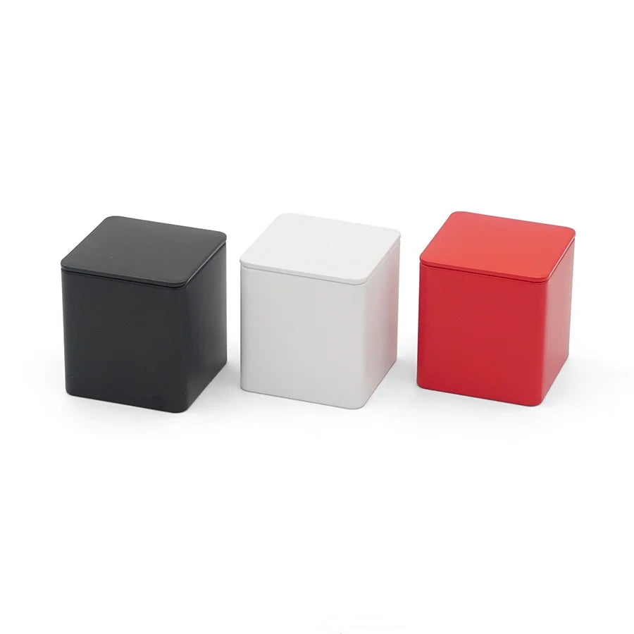 Luxury Food Packaging Metal Tin Box/black square Tea Container Tin/can Golden Tea Candy Jar