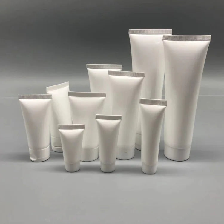 Custom 10ml-300ml White Plastic Soft Tubes Travel Empty Refillable Packing Containers Cosmetic Hand Cream Lotion Shampoo Tubes
