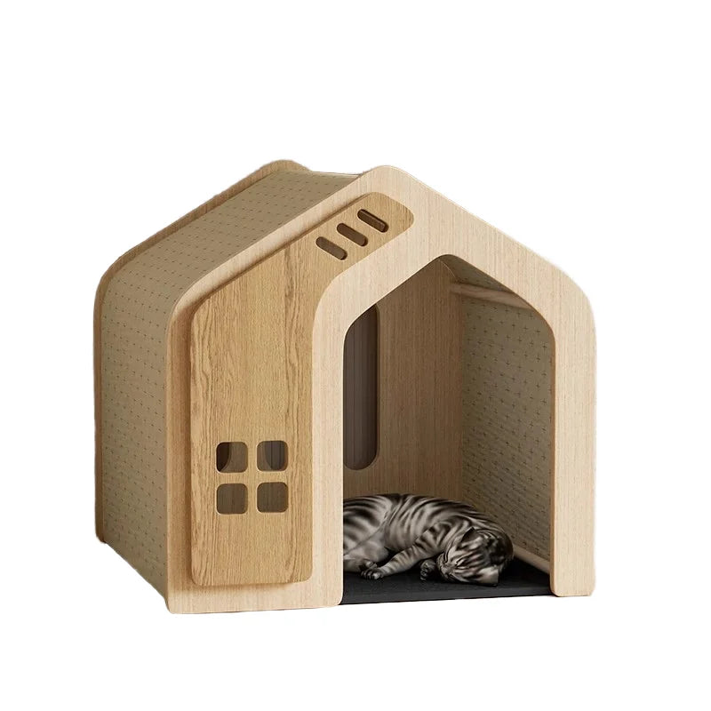 Modern Design High Quality Wooden Pet Crate Solid Pattern Living Room Dog Cage for Play and Resting