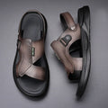 High-end Summer Flat Sandals Outdoor Fashion Men Sheepskin Leather Casual Soft Sole Fisherman Beach Sandal for Men