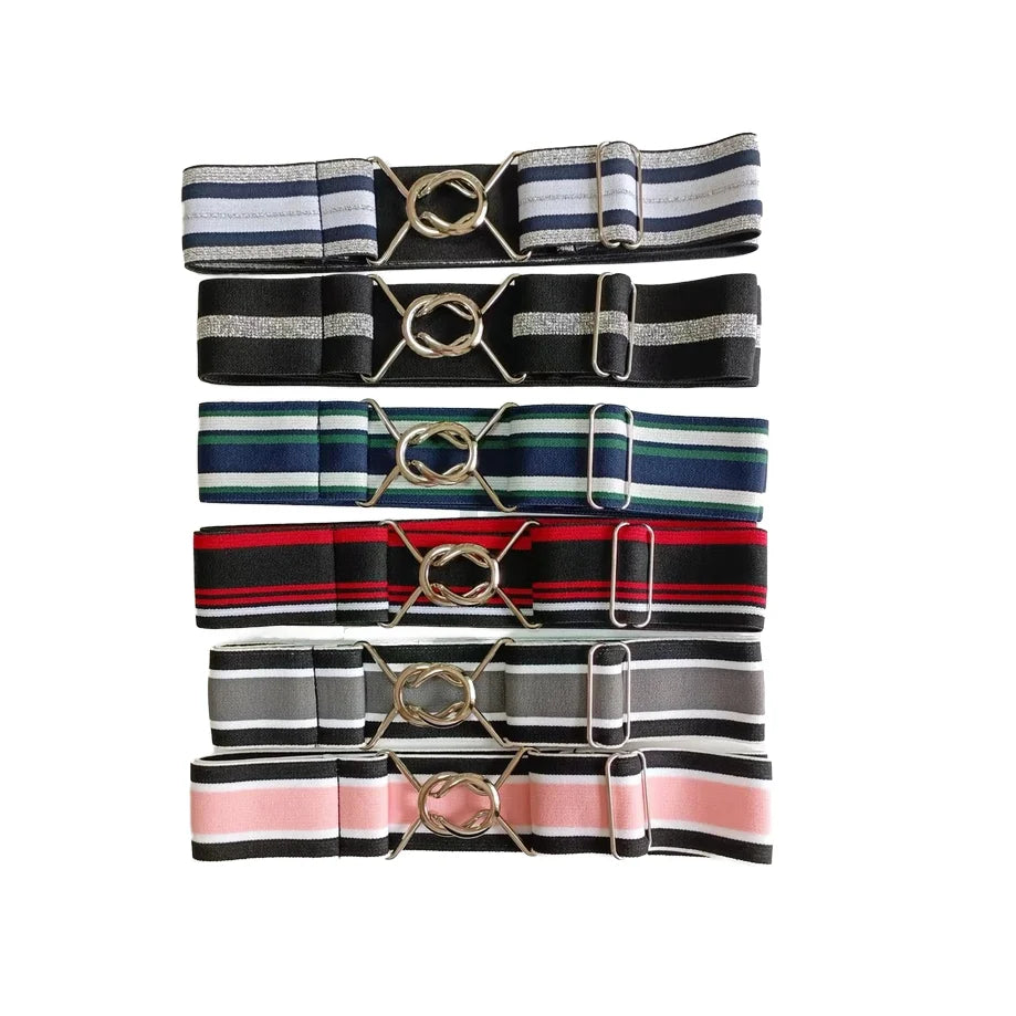 Stripe Color 1.5 Inch Wide Equestrian Belt with Circle Buckle NO MOQ Nylon Product for Horse Riding Bits