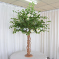 Wedding Centerpieces Decoration Green Ficus Leaves Artificial Banyan Ficus Tree With Rose Cherry Blossom Flowers