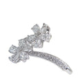 Fashion Flower Ring Water Drop Pear Shaped Zircon Open Ring Female