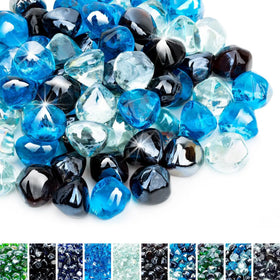1/2 Inch Reflective Fire Glass Diamonds Fire Pit Fireplace Landscape Decor Stained Tempered Glass Rocks Bulk Supply Bathroom
