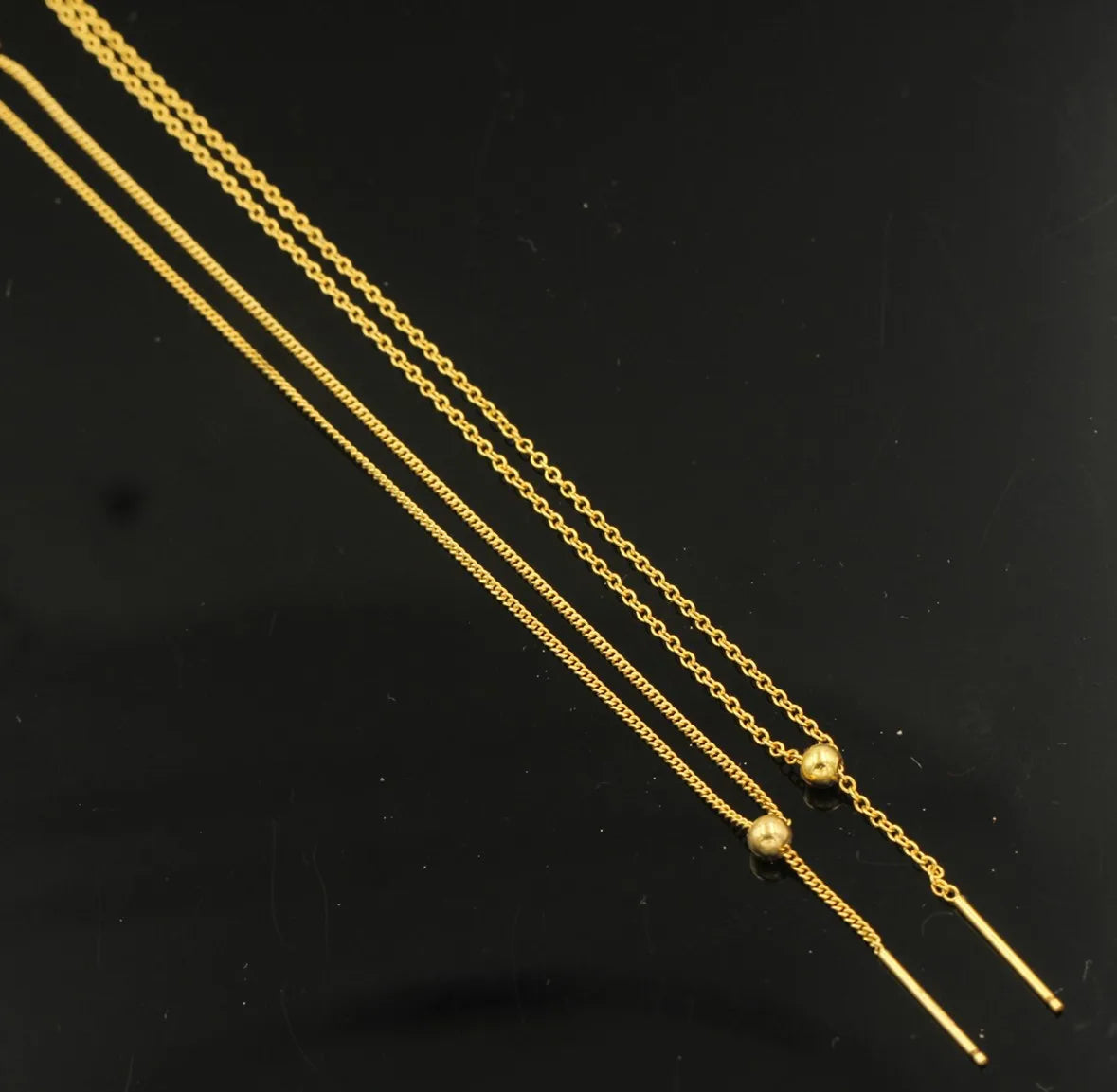 14K Gold Filled Multi Size Flat Round Link O Chain Adjustable Curb Chain With Slider Silicone Bead Crinkle Peanut Chain Necklace