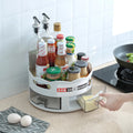 Double-layer Rotating Seasoning Rack Kitchen Storage Rack Seasoning Storage Rack