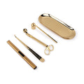 2023 Popular Gold 5pcs Candle Care Kit Candle Accessories Tools Wick Trimmer Snuffer Set With Custom Logo and Gift Box