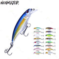 NEWMAJOR 6cm 4.3g Sinking Hard Plastic Wobbler Minnow Lure Sinking Fishing Bait with Hooks for Lake and Stream River Tackle
