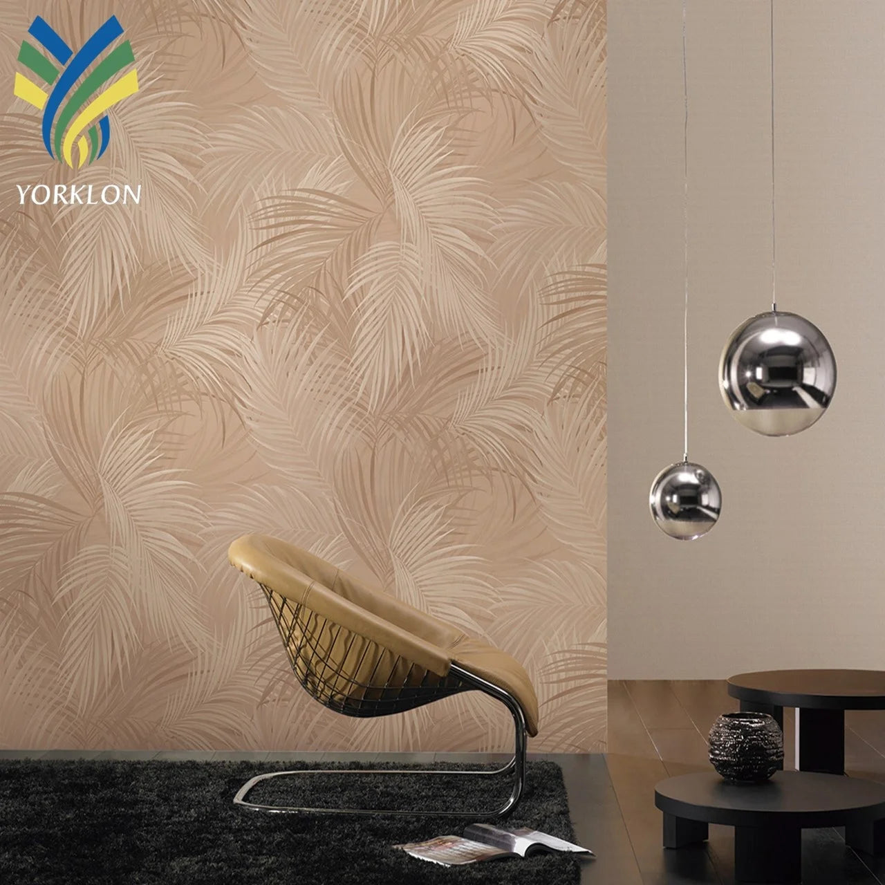 YKEAX 023 Custom Modern Abstract Art 3D Wallpaper Waterproof Anti-Static Plant Leaf Leaves Mural for Bedroom Wall Decoration