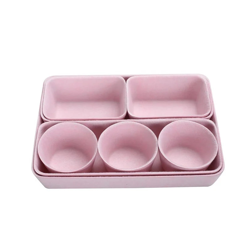 Welaxy Office Drawer Organizers Trays Felt Storage Bins Drawers Dividers Drawers Organizer Bins 8 Pack