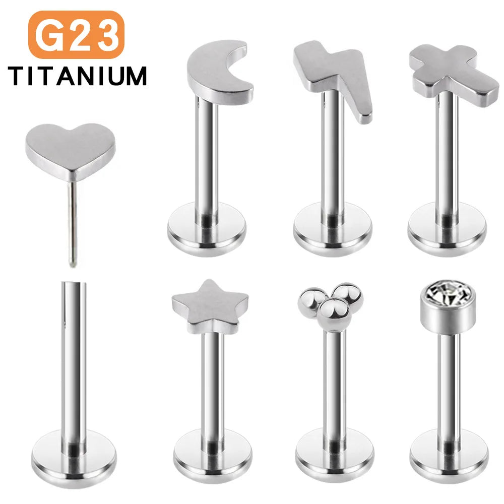 G23 Titanium 16g Lip Piercing Labret Lip Rings Cartilage Earrings Trag Cartilage Earrings Tragus Rings Wholesales Helix Earrings