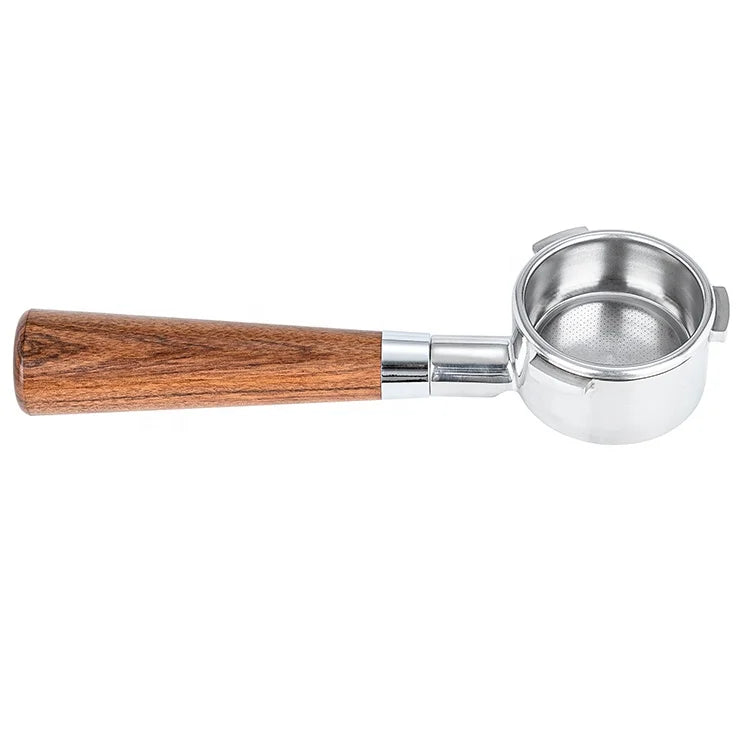 Delonghi 54mm Coffee Bottomless Portafilter Dosing Ring Espresso Coffee Funnel Wooden Handle Filter Holder