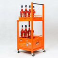 Hot Selling Sales Points Food Service Carts Vodka Bottle Display Mobile Metal Display Carts