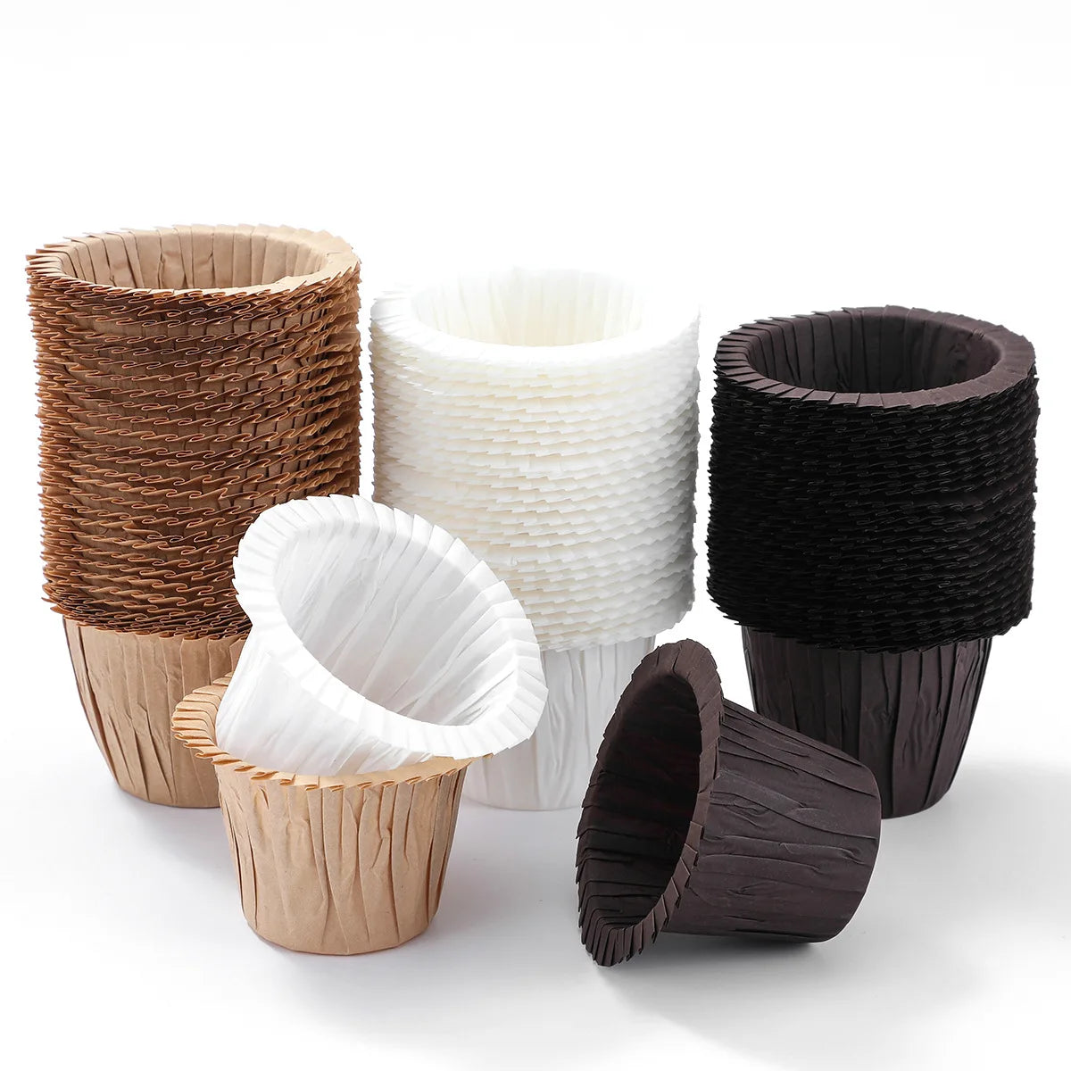 Paper Mini Gold White Cupcake Liners Custom Brown Greaseproof Baking Cups case 30pcs/pack