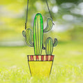 Cactus Catcher Stained Glass Pendant Window Ornament Wall Art for Home Decor Wind Chimes Wind Chime Ornament